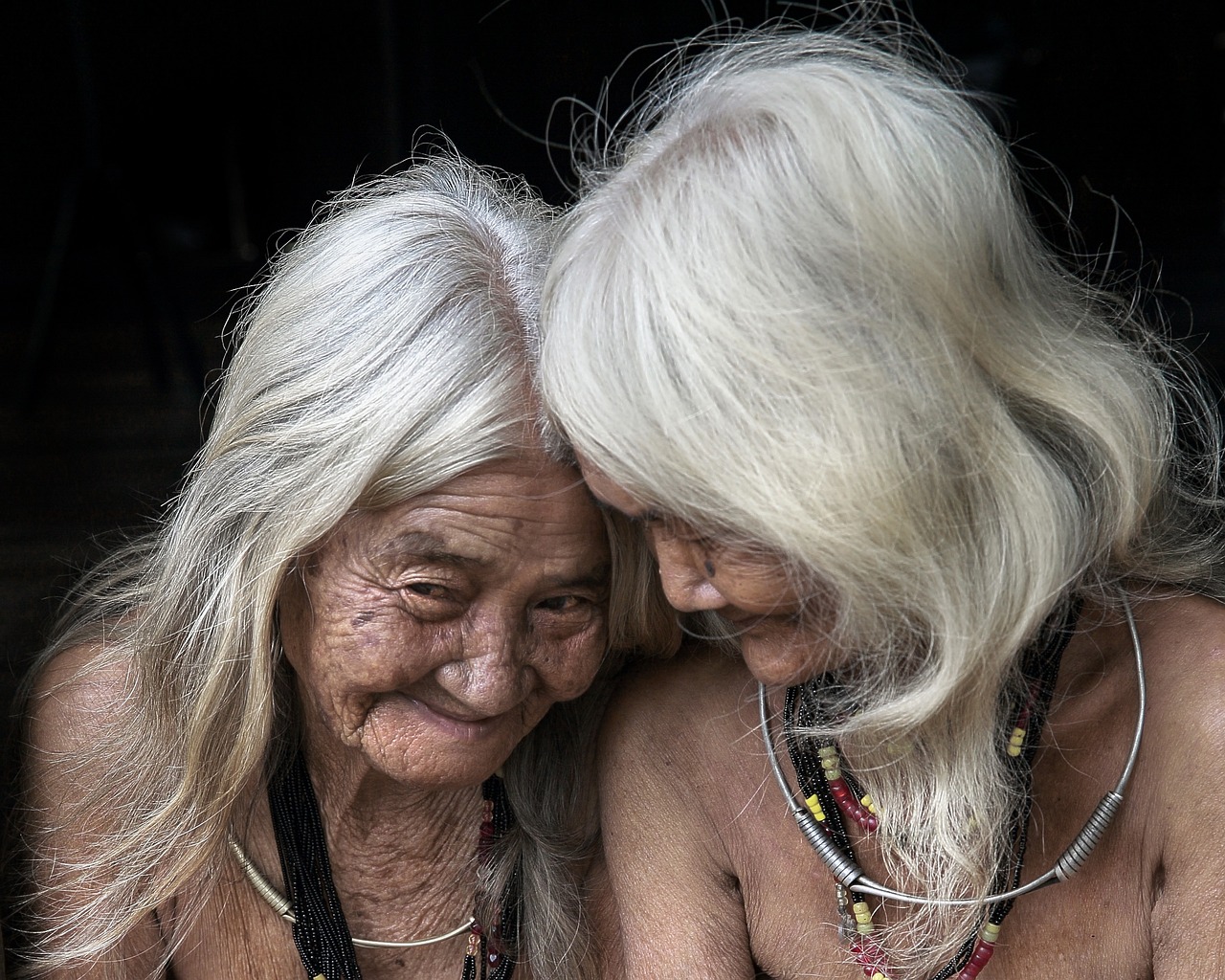 woman, white hair, traditional, portrait, granny