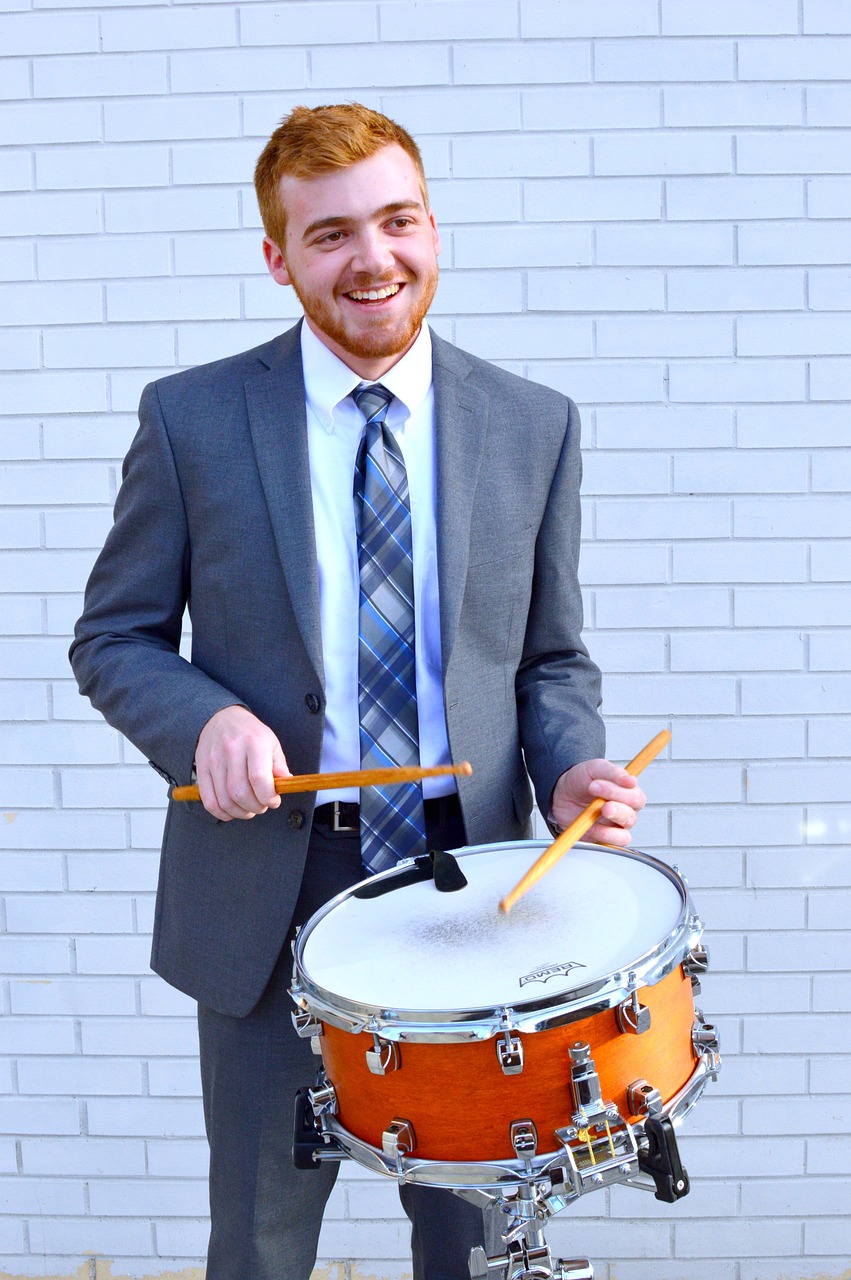 drummer, suit, portrait, drum, music